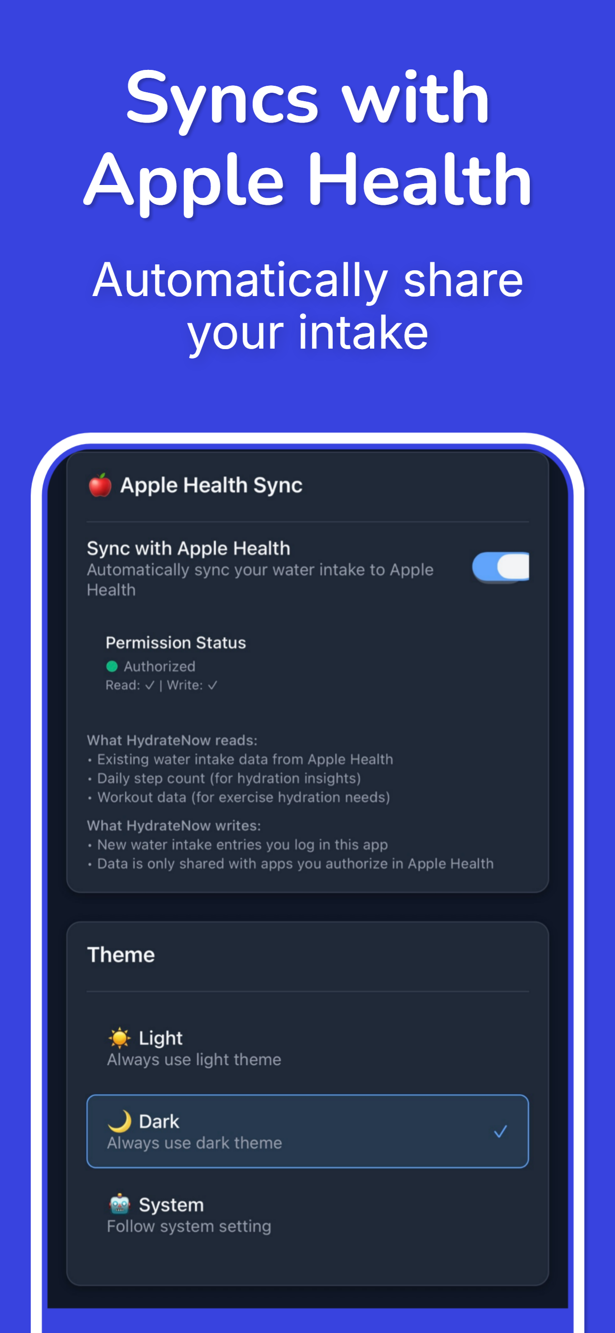 Apple Health sync